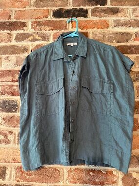 Madewell Women’s Button-Front Shirt Jacket in Slate Blue